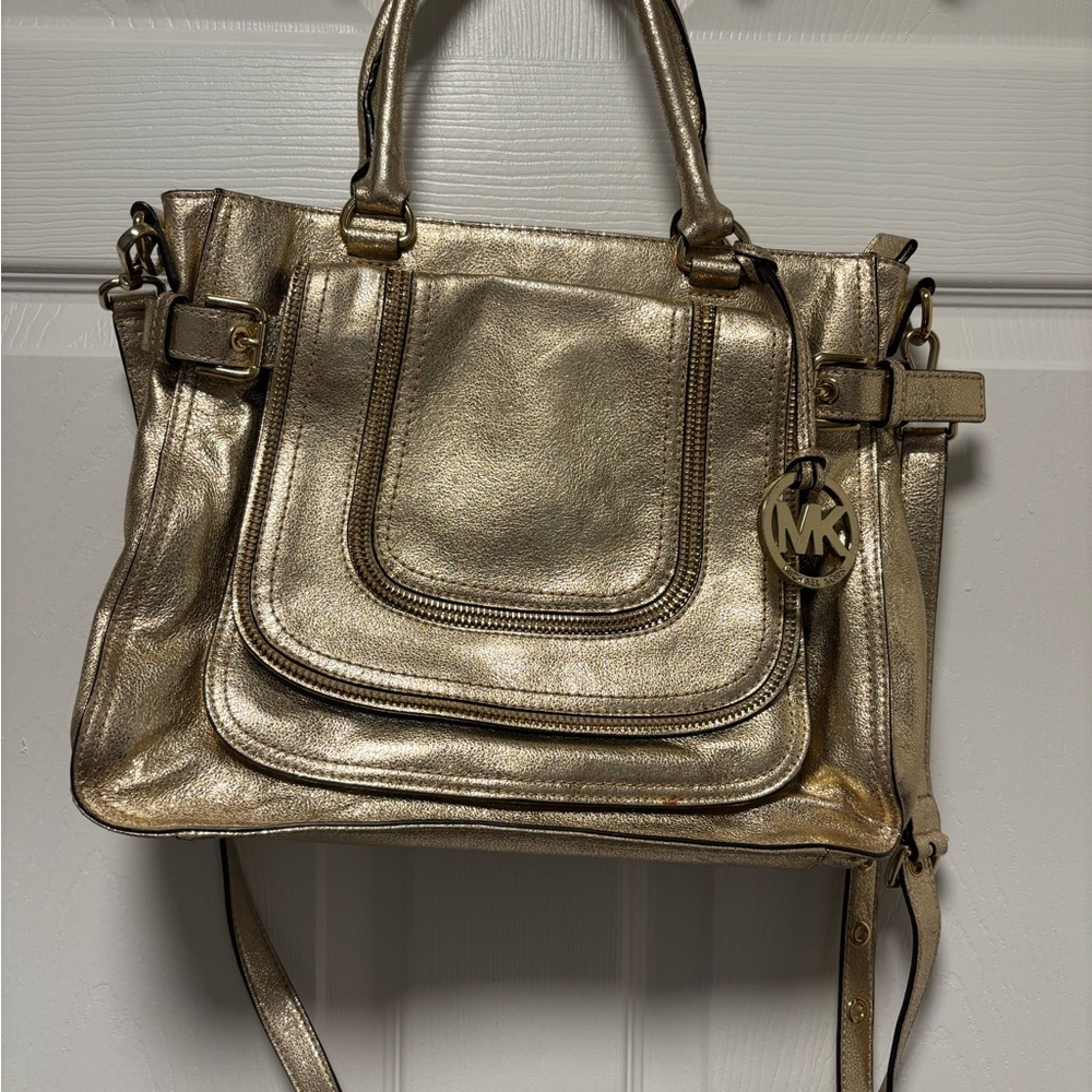 Michael Kors Gold Satchel Bag